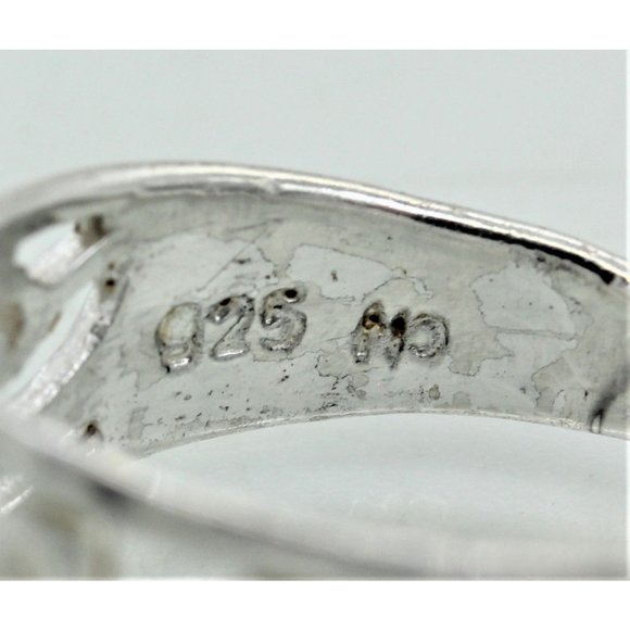 🔴925 STERLING RING scrollwork band, signed MO, vintage, size 6, 2.8 G, as is - Picture 3 of 6